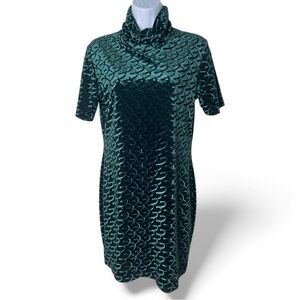 Apart Impressions Women’s Vintage Textured Velvet Mini Dress Turtleneck 90s Sz 8